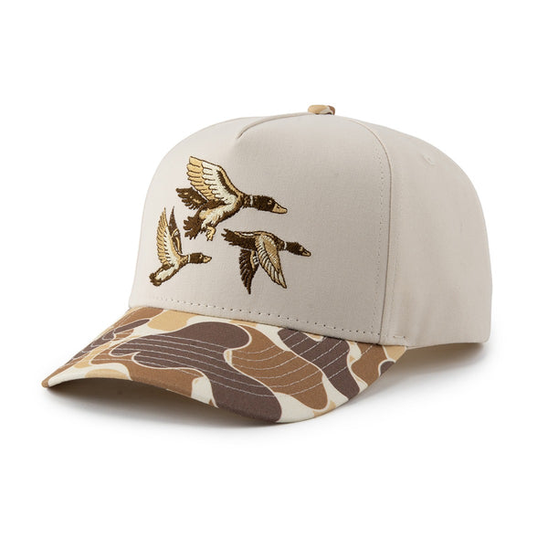 Sequin Flying Duck Embroidered Trucker Cap - Cream Wholesale sequin duck patch for your store main image 4